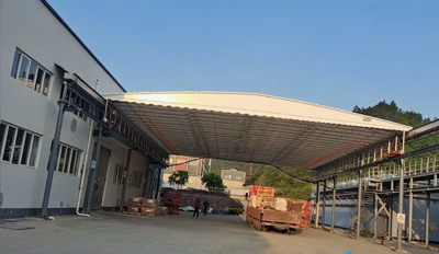 戶外防風電動推拉棚搭建做懸空推拉雨棚